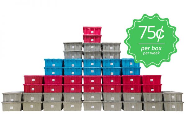 Stacked Plastic Moving Bins for Rent in Mississauga, Toronto & Ontario, Canada